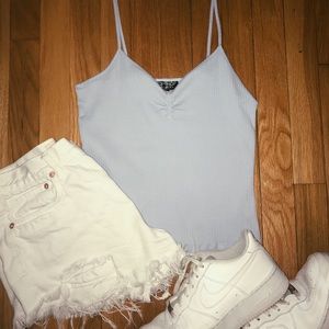 Top Shop Purple Front Ruched Tank Top